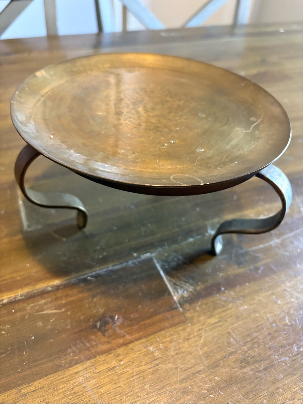 Vintage Brass 2 Piece Candle Plant Holder Stand Raised Footed Pedestal Ornate